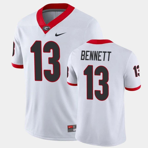 Men’s Georgia Bulldogs #13 Stetson Bennett White Stitched Jersey